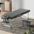 Zenses Massage Table 55cm 2 Fold Portable Aluminium Grey
