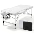 Zenses Massage Table 75cm Portable 2 Fold Aluminium Beauty Bed White