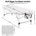 Zenses Massage Table 75cm Portable 2 Fold Aluminium Beauty Bed White