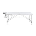 Zenses Massage Table 75cm Portable 2 Fold Aluminium Beauty Bed White