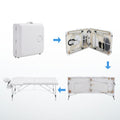 Zenses Massage Table 75cm Portable 2 Fold Aluminium Beauty Bed White
