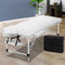 Zenses Massage Table 75cm 2 Fold Portable Aluminium White Beauty