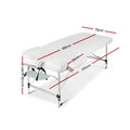 Zenses Massage Table 75cm 2 Fold Portable Aluminium White Beauty