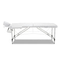 Zenses Massage Table 75cm 2 Fold Portable Aluminium White Beauty