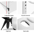 Zenses Massage Table 75cm 2 Fold Portable Aluminium White Beauty