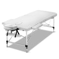 Zenses Massage Table 75cm 2 Fold Portable Aluminium White Beauty