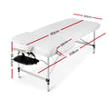 Zenses Massage Table 60cm 3 Fold Portable Aluminium Black Beauty