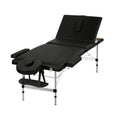 Zenses Massage Table 65cm 3 Fold Portable Aluminium Black