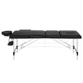 Zenses Massage Table 65cm 3 Fold Portable Aluminium Black