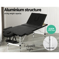 Zenses Massage Table 65cm 3 Fold Portable Aluminium Black