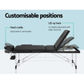 Zenses Massage Table 65cm 3 Fold Portable Aluminium Black