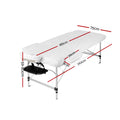 Zenses Massage Table 75cm 3 Fold Portable Aluminium Beauty Bed