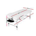Zenses Massage Table 80cm 3 Fold Portable Aluminium Beauty Bed