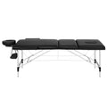 Zenses Massage Table 85cm 3 Fold Portable Aluminium Black