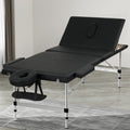 Zenses Massage Table 85cm 3 Fold Portable Aluminium Black