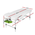 Zenses Massage Table 75cm 3 Fold Portable Aluminium Green