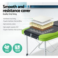 Zenses Massage Table 75cm 3 Fold Portable Aluminium Green