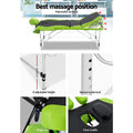 Zenses Massage Table 75cm 3 Fold Portable Aluminium Green