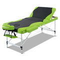 Zenses Massage Table 75cm 3 Fold Portable Aluminium Green