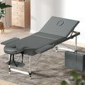 Zenses Massage Table 75cm Portable 3 Fold Aluminium Grey