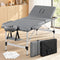 Zenses 3-Fold Portable Massage Table 75cm Adjustable Backrest & Height, Aluminium Beauty Bed Grey