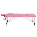 Zenses Massage Table 85cm 3 Fold Portable Aluminium Pink
