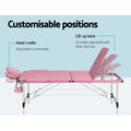 Zenses Massage Table 85cm 3 Fold Portable Aluminium Pink