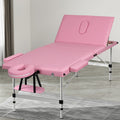 Zenses Massage Table 85cm 3 Fold Portable Aluminium Pink