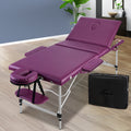 Zenses 75cm Portable 3 Fold Massage Table Aluminium Beauty Bed