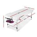 Zenses 75cm Portable 3 Fold Massage Table Aluminium Beauty Bed