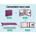 Zenses 75cm Portable 3 Fold Massage Table Aluminium Beauty Bed