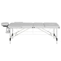 Zenses Massage Table 65cm 3 Fold Portable Aluminium White