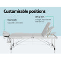 Zenses Massage Table 65cm 3 Fold Portable Aluminium White