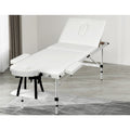 Zenses Massage Table 65cm 3 Fold Portable Aluminium White
