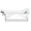 Zenses Massage Table 75cm 3 Fold Portable Aluminium White Bed
