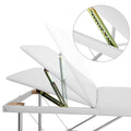 Zenses Massage Table 75cm 3 Fold Portable Aluminium White Bed