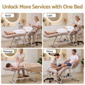 Zenses Beauty Bed with Stool, Beige, Adjustable Facial Massage Table, Tattoo Chair, Salon Services