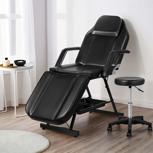 Zenses 3-Fold Massage Table Adjustable Salon Bed Black