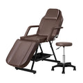 Zenses Massage Table 3-Fold Adjustable Brown Salon Bed Chair