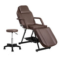 Zenses Massage Table 3-Fold Adjustable Brown Salon Bed Chair