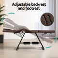 Zenses Massage Table 3-Fold Adjustable Brown Salon Bed Chair