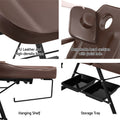 Zenses Massage Table 3-Fold Adjustable Brown Salon Bed Chair