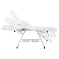 Zenses Beauty Bed with Stool, White, Adjustable Facial Massage Table, Tattoo Chair, Salon Services