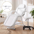 Zenses Beauty Bed with Stool, White, Adjustable Facial Massage Table, Tattoo Chair, Salon Services