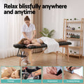 Zenses Massage Table 70cm 2 Fold Portable Waxing Black