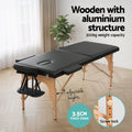 Zenses Massage Table 70cm 2 Fold Portable Waxing Black