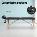 Zenses Massage Table 70cm 2 Fold Portable Waxing Black