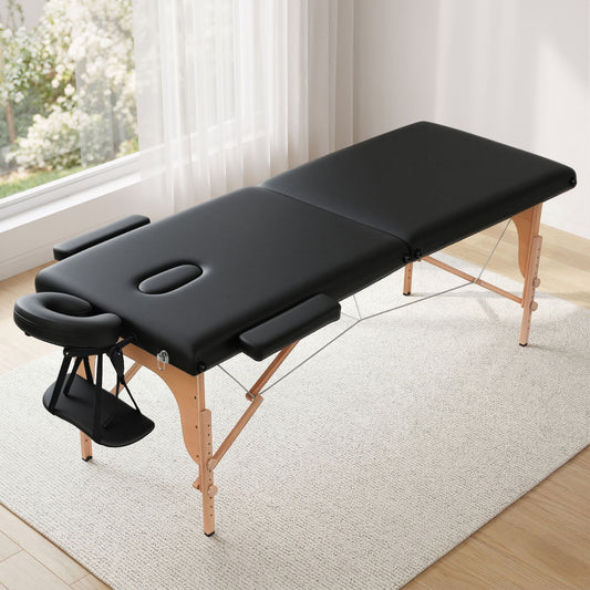 Zenses Massage Table 70cm 2 Fold Portable Waxing Black