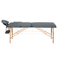 Zenses Massage Table 56cm 2 Fold Portable Wooden Beauty Bed Grey