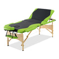 Zenses Massage Table 70cm 3 Fold Portable Wooden Beauty Bed Green